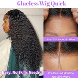 Deep Wave 4x4 Closure Glueless Wig Human Hair