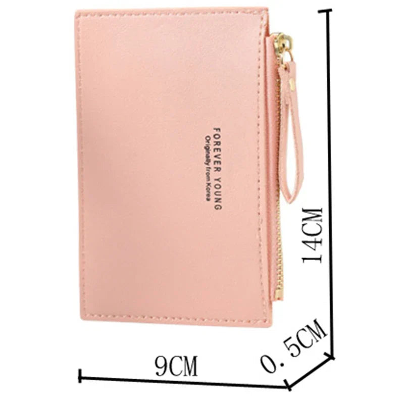 Ultra-Thin PU Leather Zipper Wallet – Unisex Card & Cash Holder