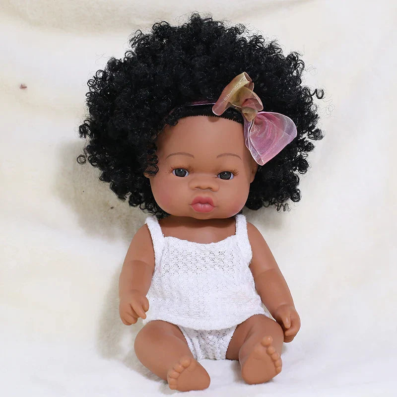 35cm Newborn Reborn African Doll Baby Simulation Soft