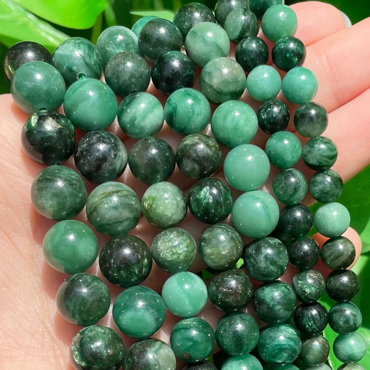 Natural Gem Stone AA Green Emerald Jades Round