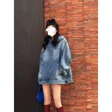 Spring Autumn Women Jacket Vintage Denim Hoodie Sweatshirts