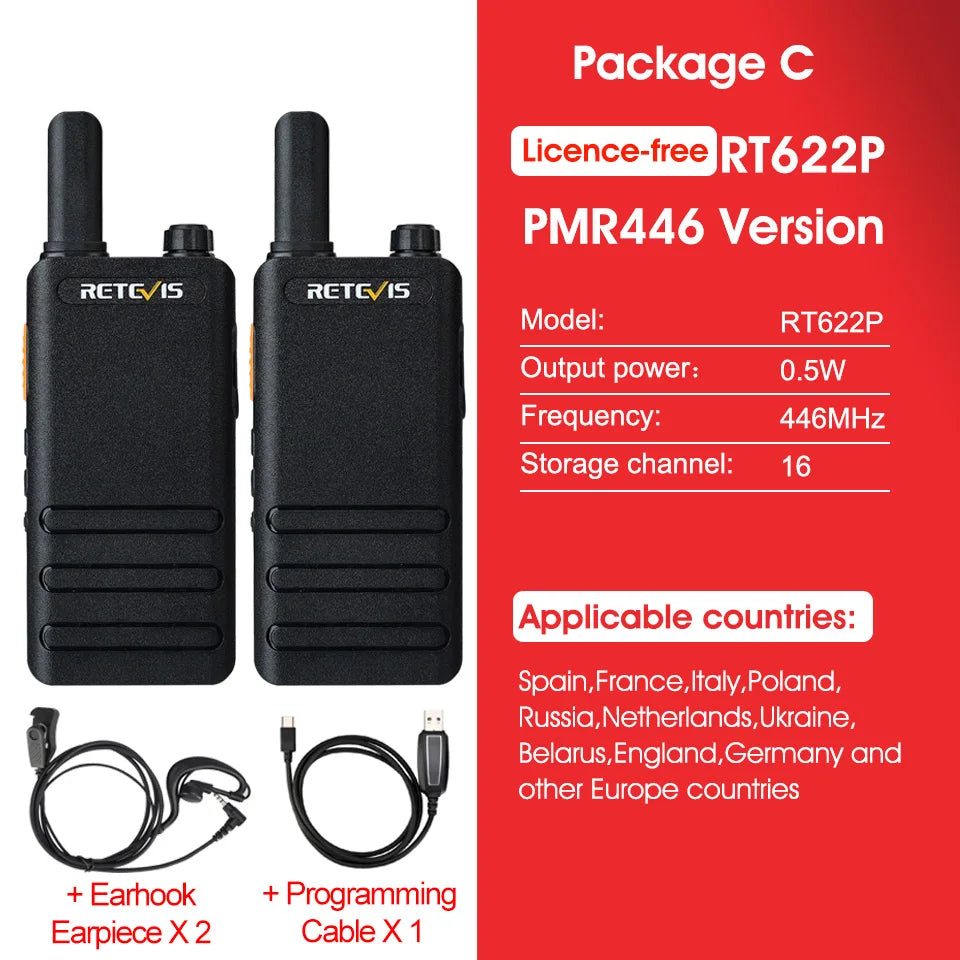 15mm Ultra-thin Mini Walkie Talkie Retevis RT622P Type