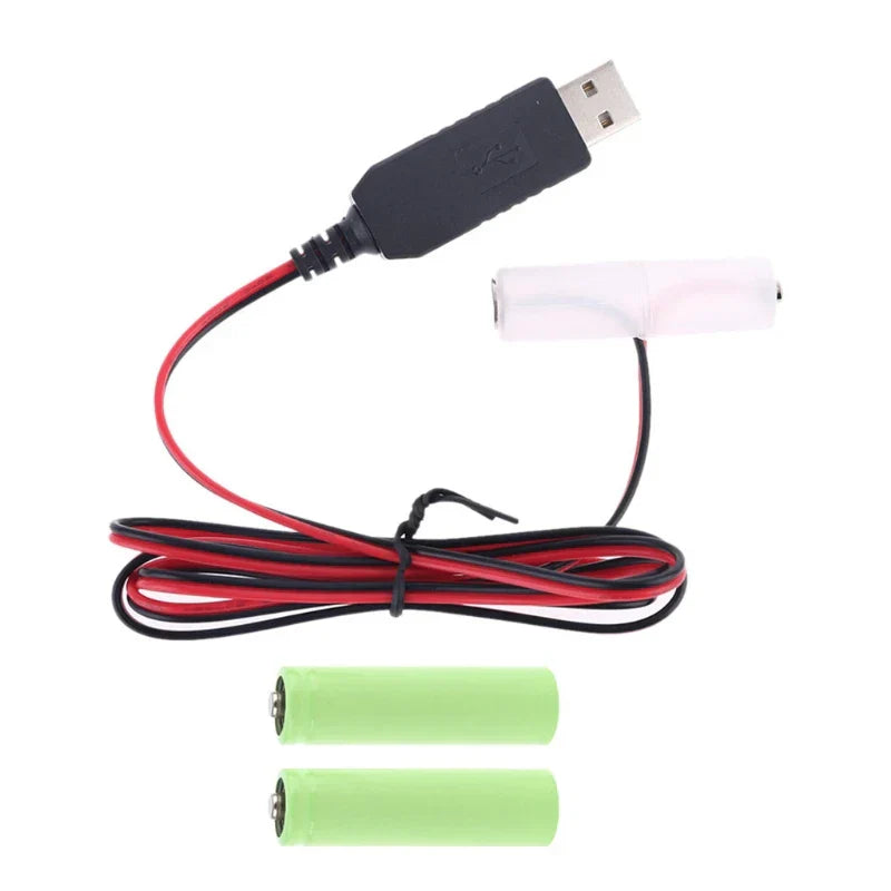 LR6 AA Battery USB Power Supply Cable for