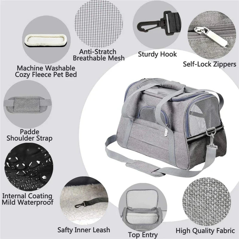 Soft Pet Carriers Portable Breathable Foldable Bag Cat