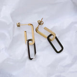Stainless Steel Two-tone Earrings For Women High-end Detachable