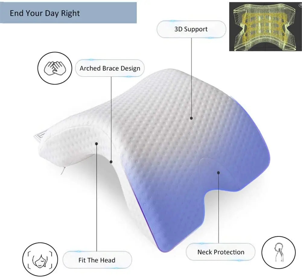 U-Shaped Curved Orthopedic Pillow for Sleep Memeory Foam