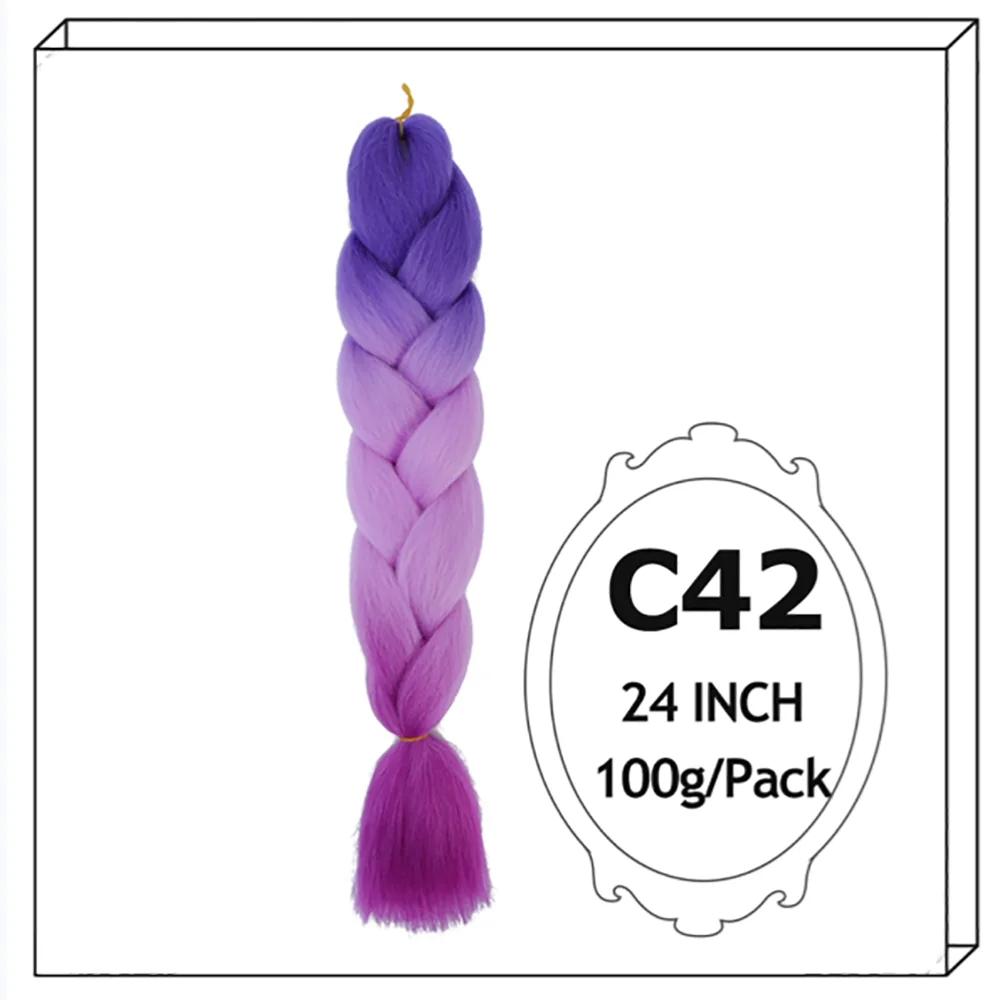 24Inch Synthetic Long Jumbo Ombre Braiding Hair For