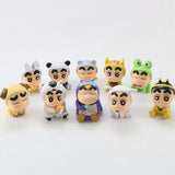 4/6/10pcs Set Crayon Shin-Chan Anime Figure Fishing Puppy