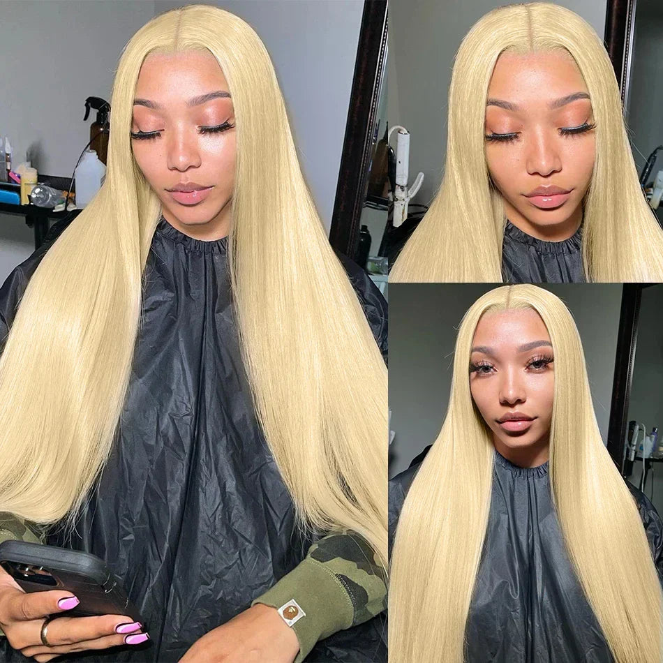 200% 13x6 HD Transparent 613 Blonde Lace Frontal