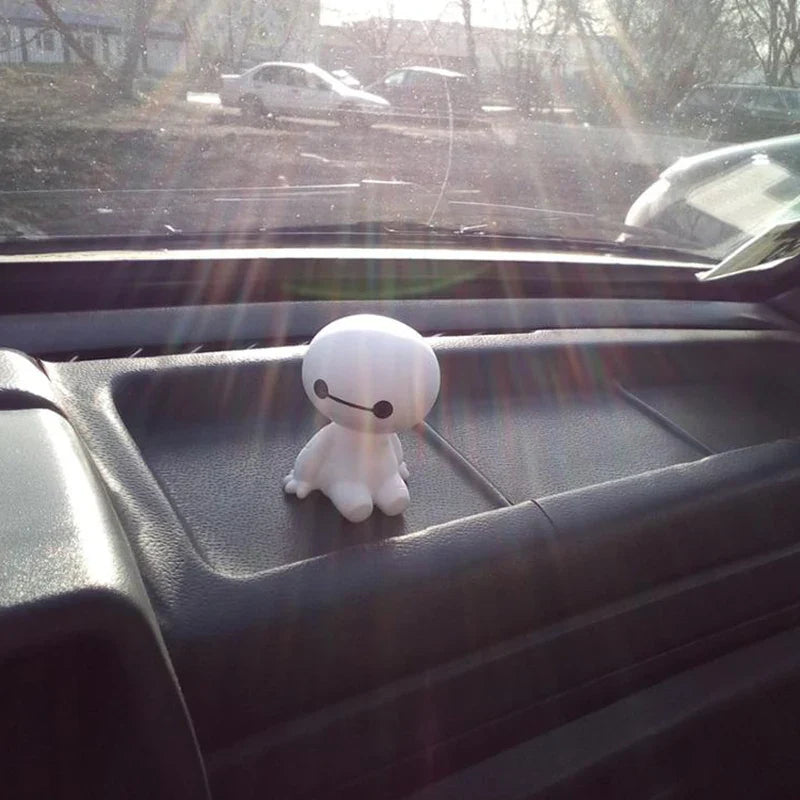 Car ornaments cute shaking his head big white