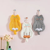 Cute Coral Plush Cat Wipe Towel Microfiber Hand