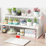Natural Bamboo Indoor Plant Stand for Desk,Adjustable Desktop