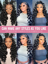 Loose Deep Wave Frontal Wig 13x6 HD Lace