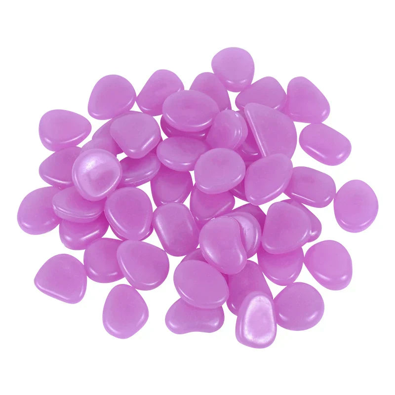 50Pcs 2cm Luminous Stones Garden Pebbles Glow In