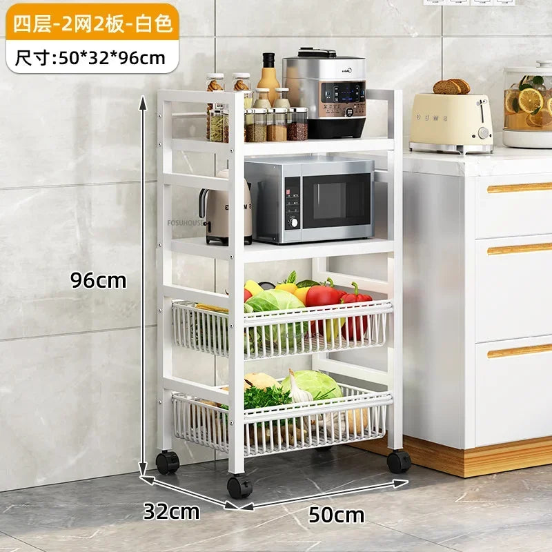 Home Kitchen Trolley Multifunction Oven Microwave Cart Moving