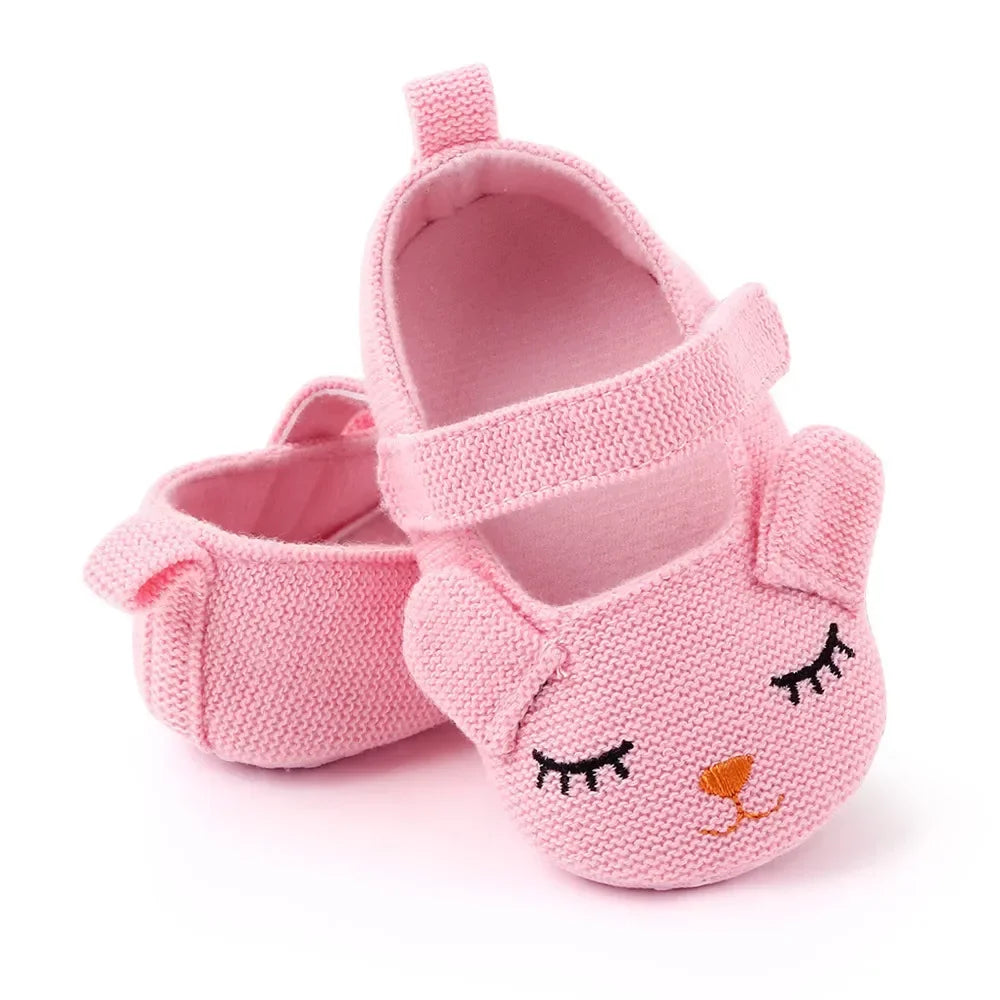 Baby Cute Smile Princess Shoes Solid Colour Knitted