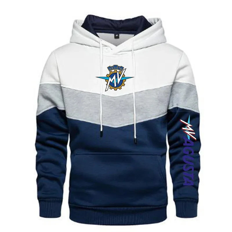 New Spring Autumn Men's Patchwork Color MV Agusta
