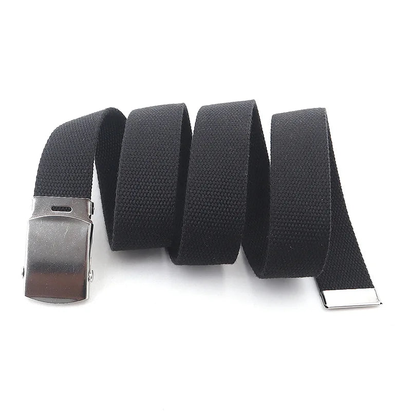 Colorful Canvas Weave Belt Casual Alloy Buckle Waistband