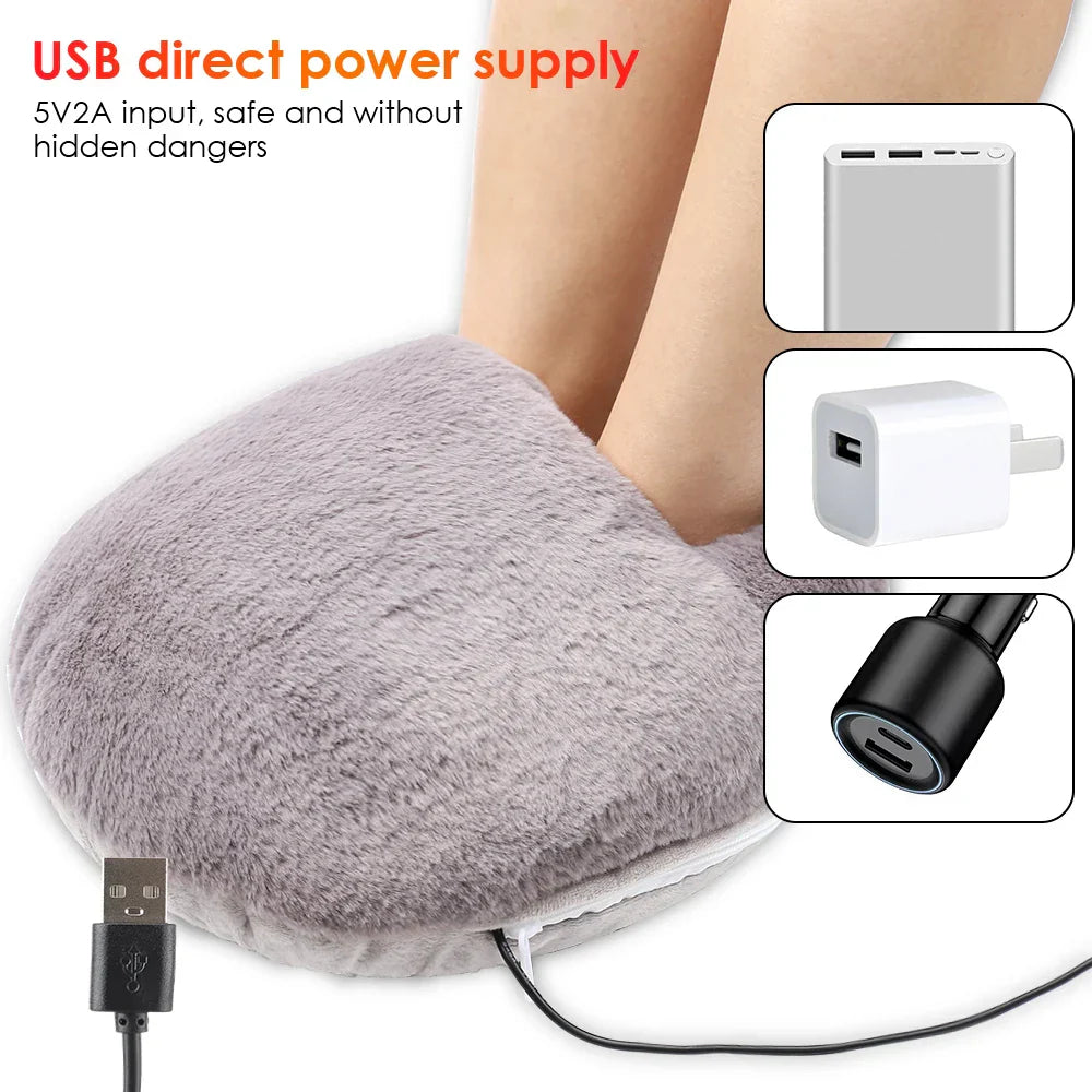 USB Heating Foot Pads Shoes Winter Heated Warming