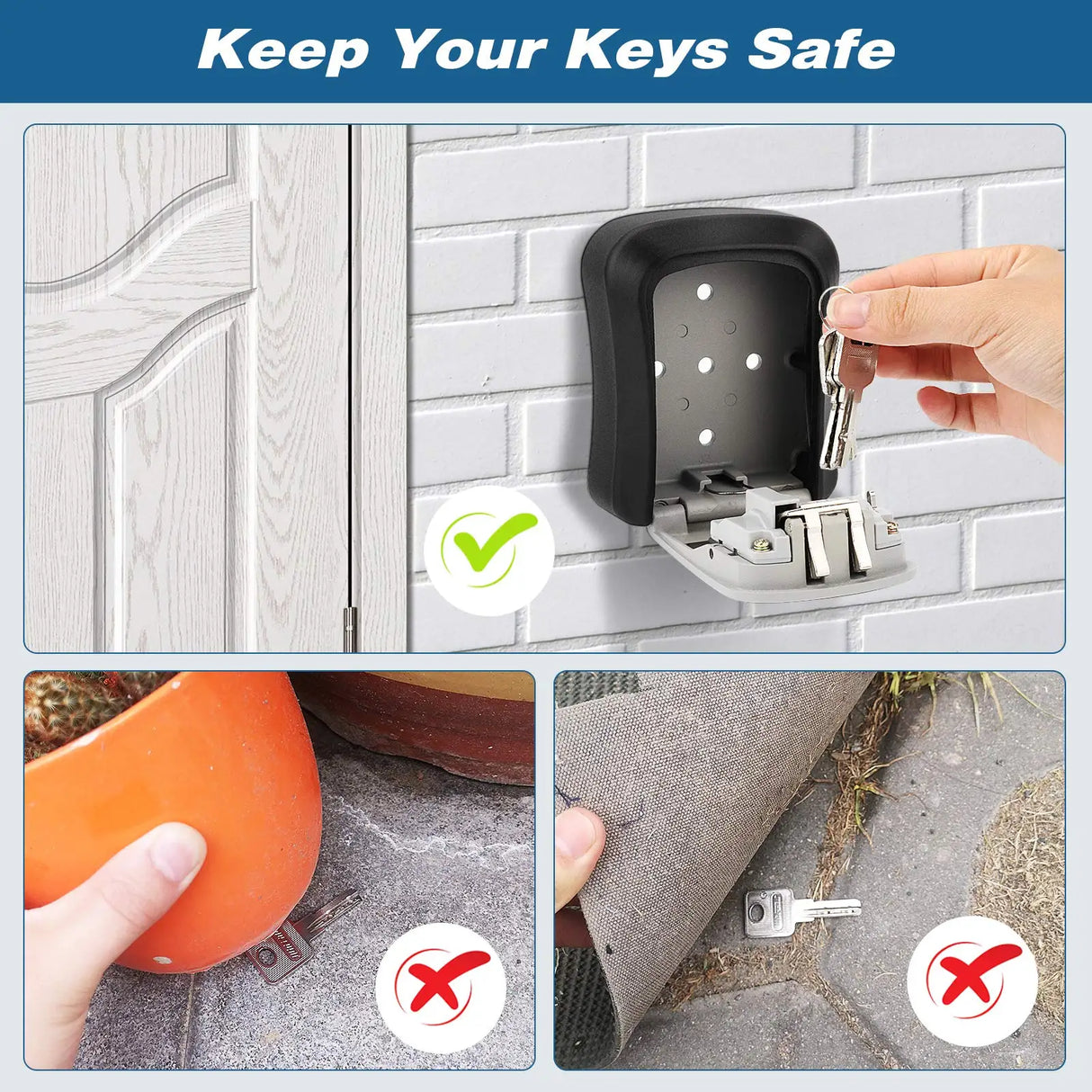 Wall Mount Key Lock Box 4 Digit Password