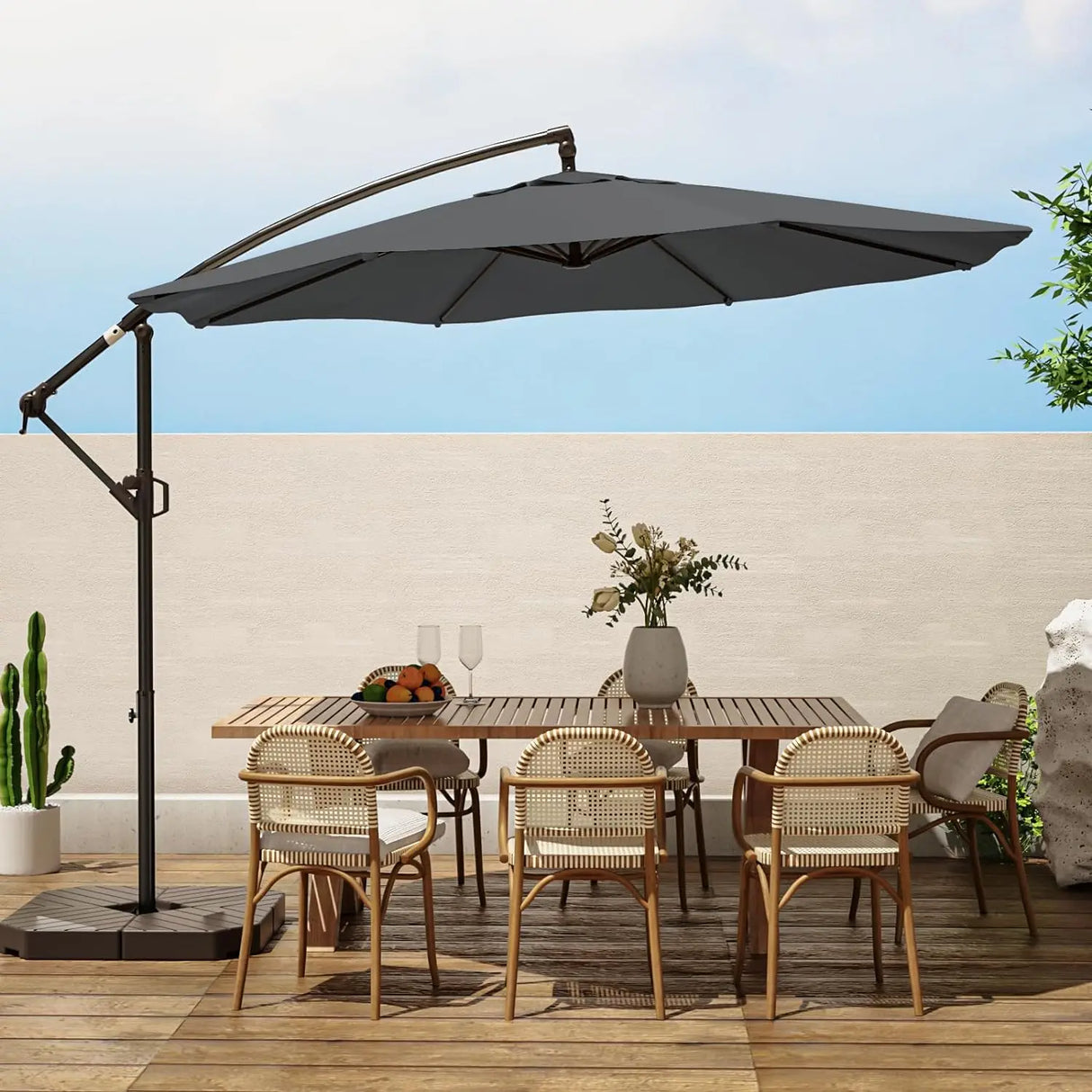 Patio Offset Hanging Umbrella 10 FT Cantilever Outdoor