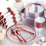 350 Piece Plastic Dinnerware Set for Party,Clear Disposable