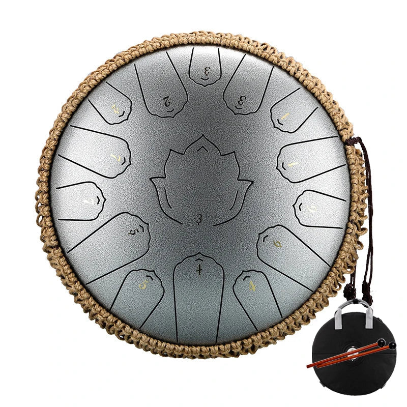 Hluru Glucophone Steel Tongue Drum 14 Inch 15