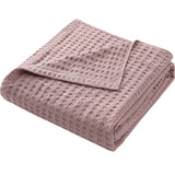 Summer Waffle Plaid Cotton Bed Blanket Throw Thin