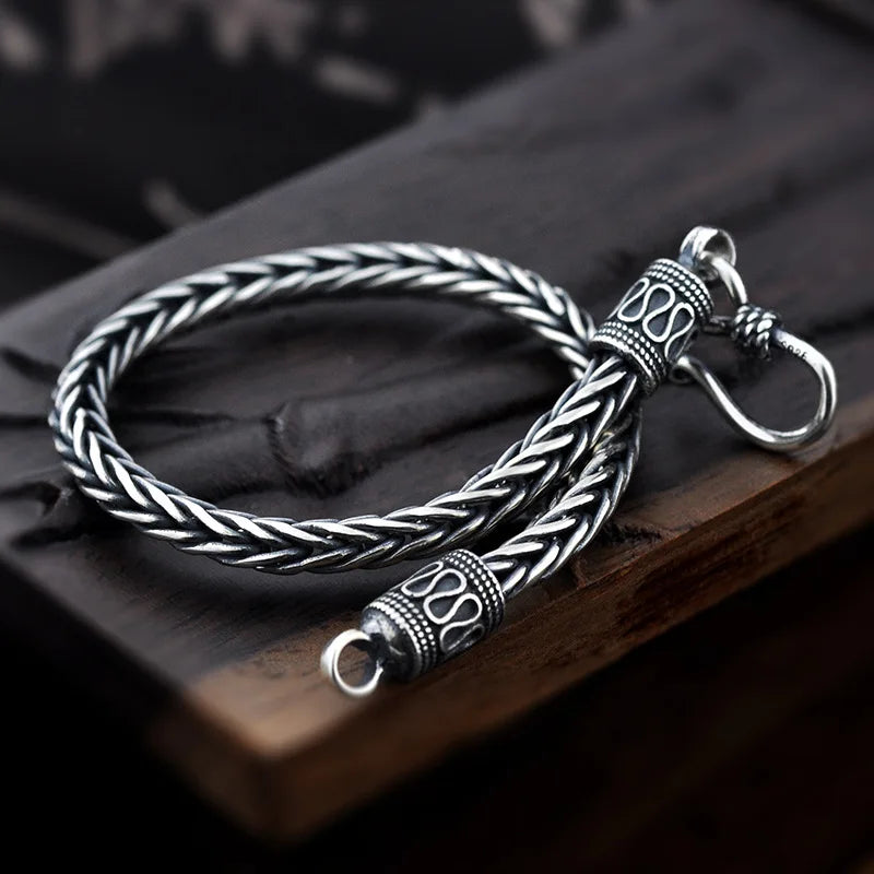 BOCAI S925 Sterling Silver Bracelet for Men and