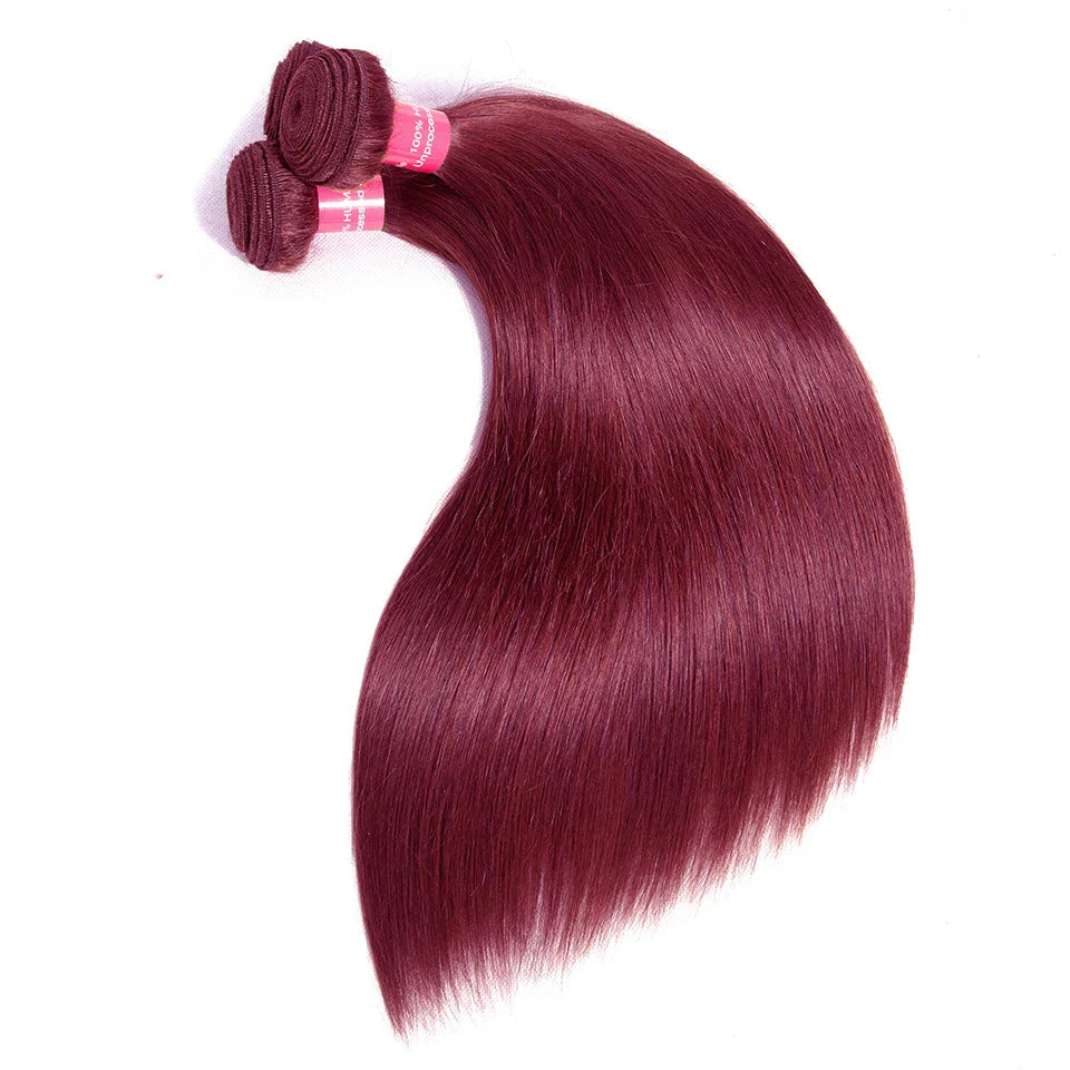 99J Straight Bundles With Closure Reddish Brown Straight