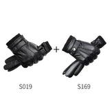 BISON DENIM Men Sheepskin Gloves Genuine Leather Thermal