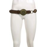 SUCHCUTE Sunflower Buckle Boho Vintage Rivet Brown Belts