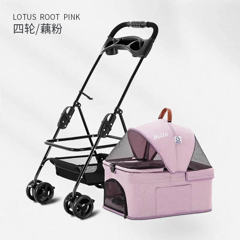 Detachable Pet Trolley 4 Wheel Universal Dog Stroller