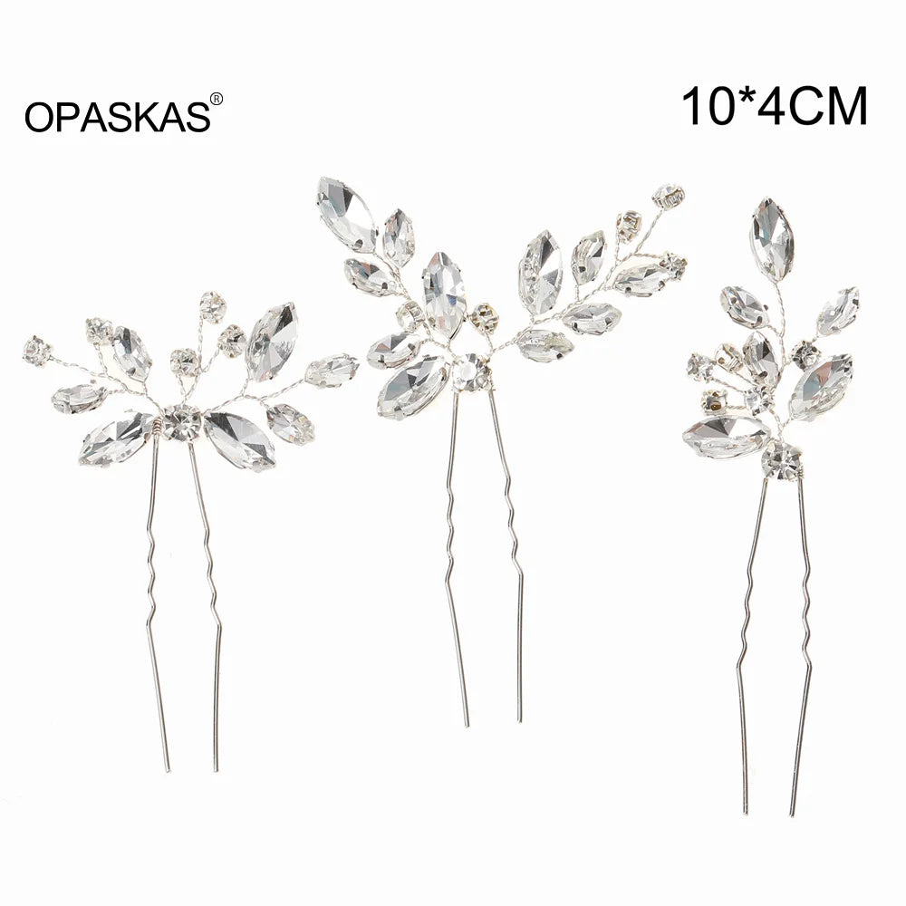 Bride Hairpins Wedding Hair Accessories Trendy Crystal U-shaped