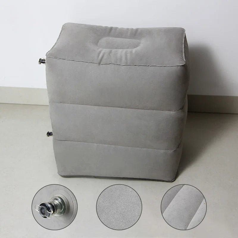 3 Layers Inflatable Travel Foot Rest Pillow Airplane