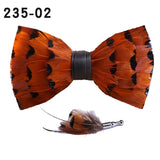 Feather Brooch Bow Tie For Men Women Officiating