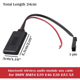 Car Bluetooth Module AUX IN Audio Radio Adapter 3-pin For BMW BM54 E39 E46 E38 E53 X5 Electronics Accessories