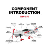 QIDI550 RC Plane 2.4G 500mm Wingspan Wind Resistant