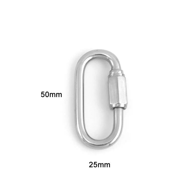Screw Climbing Gear Carabiner Stainless Steel Gold Color