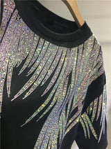 L4XL Plus Size Tops Rhinestone Graphic Tshirts Luxury