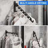 Clothes Drying Rack Adjustable Angle Clothes Hanger Wall-mounted