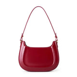 Genuine leather red shoulder bag woman minimalist crossbody