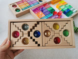 Kids Sparkling Orient Gems Wooden Toys Step Gables