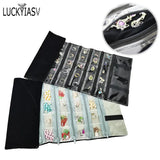 Fashion Black Velvet Zipper Jewelry Roll Bag