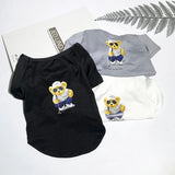 New Summer Dog Clothing Thin Breathable Handsome T-shirt