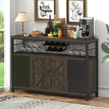 Industrial Wine Bar Cabinet for Liquor and Glasses,