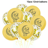 Gold Eid Mubarak Disposable Tableware Star Moon Gilded