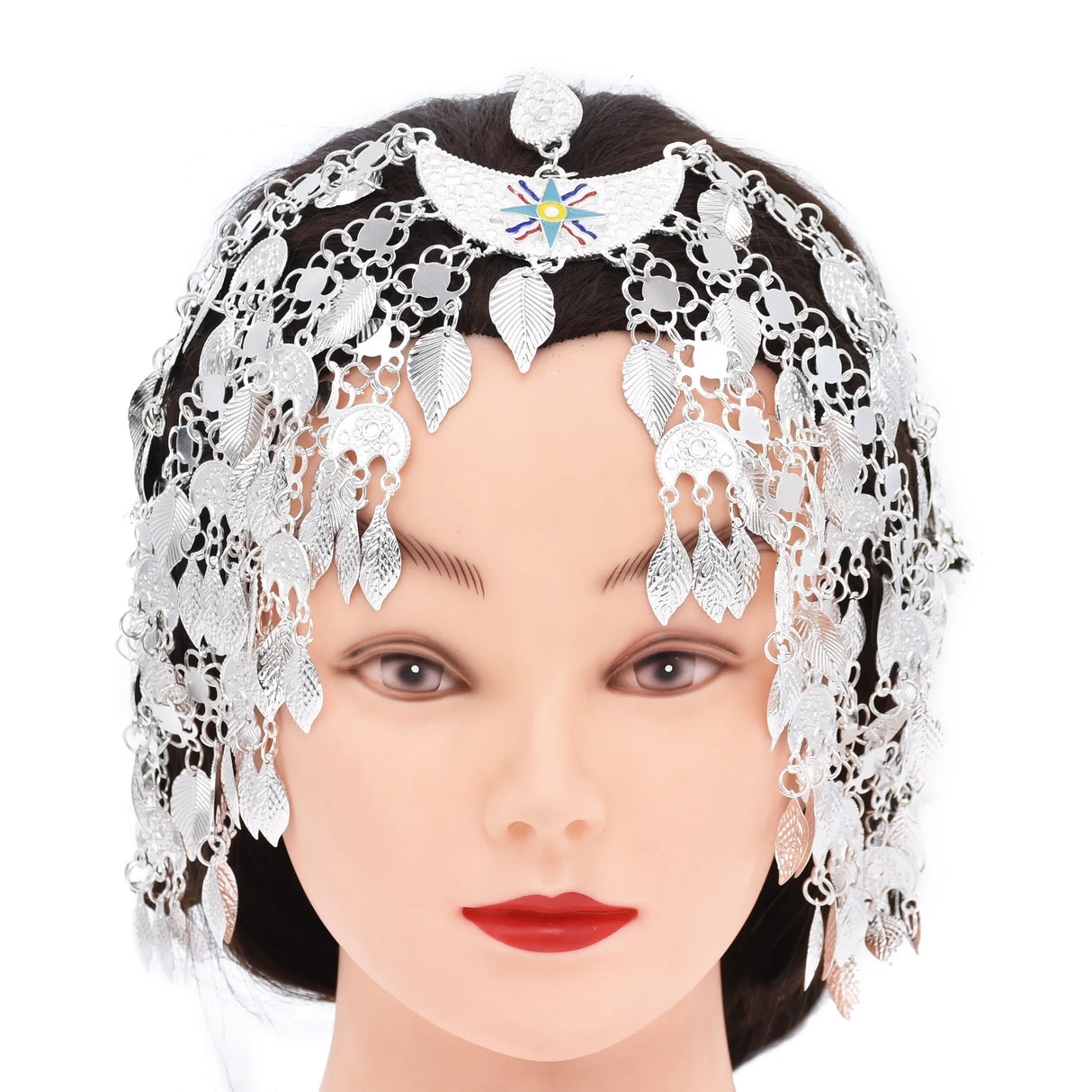 Vintage Silver Plated Moon Leaves Hair Accessories Boho