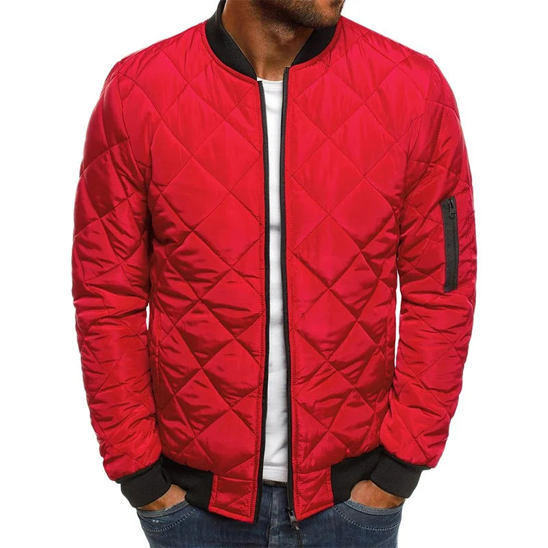 Winter New Cotton Jacket Men's Baseball Collar Mesh