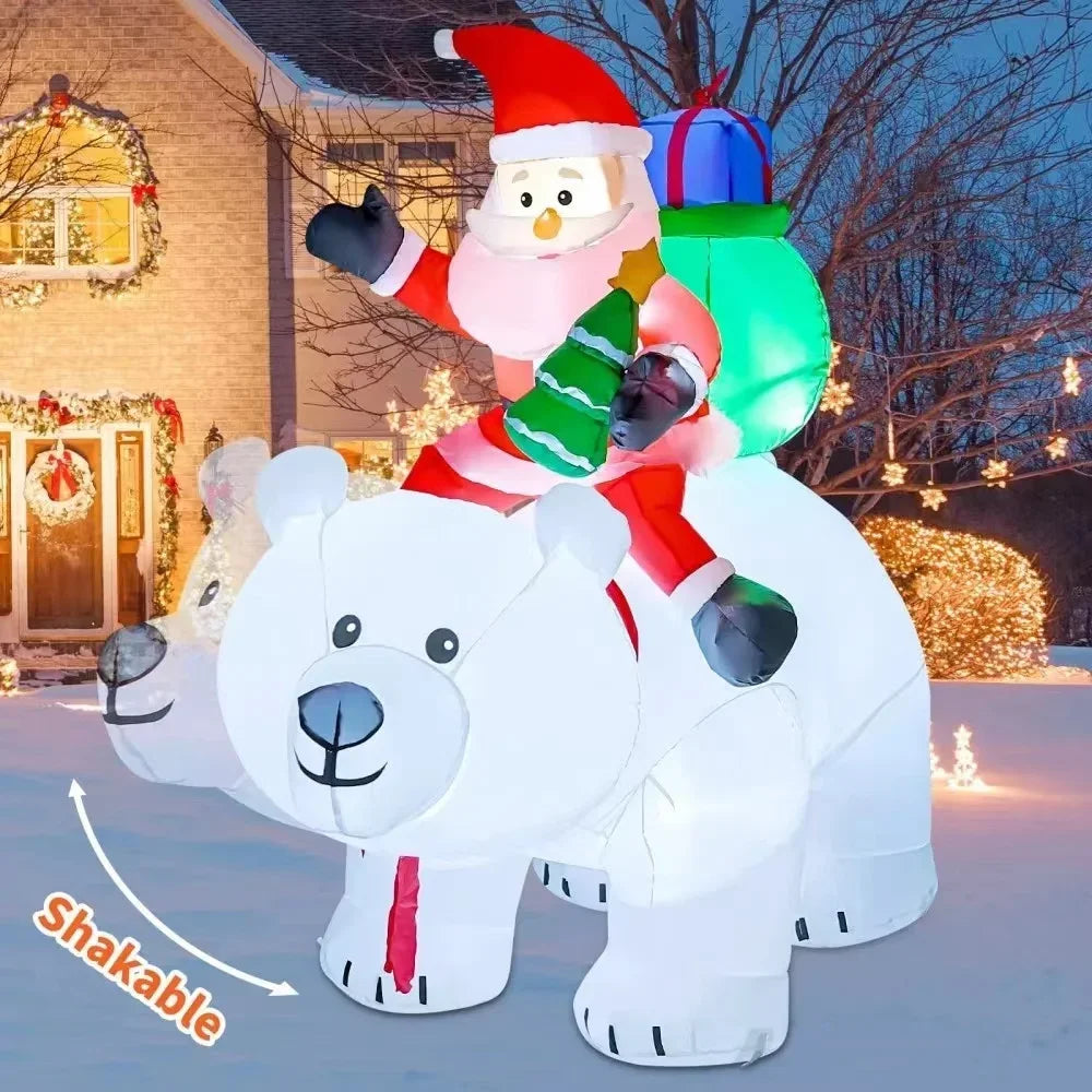 Christmas Inflatable Decoration Toy Built-in LED Lights Inflatable